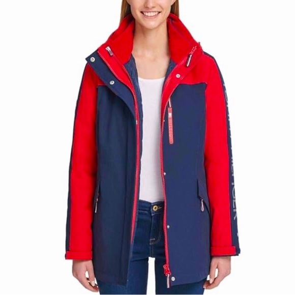 NEW! TOMMY HILFIGER 3 in 1 All Weather System Jacket Hooded Women's SZ S - Picture 1 of 16